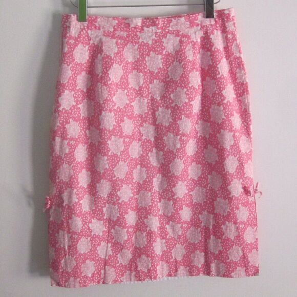 Tibi VINTAGE Pink Cotton Skirt Womens Size 4 with 27" Waist Lily Pulitzer Style - Picture 4 of 9